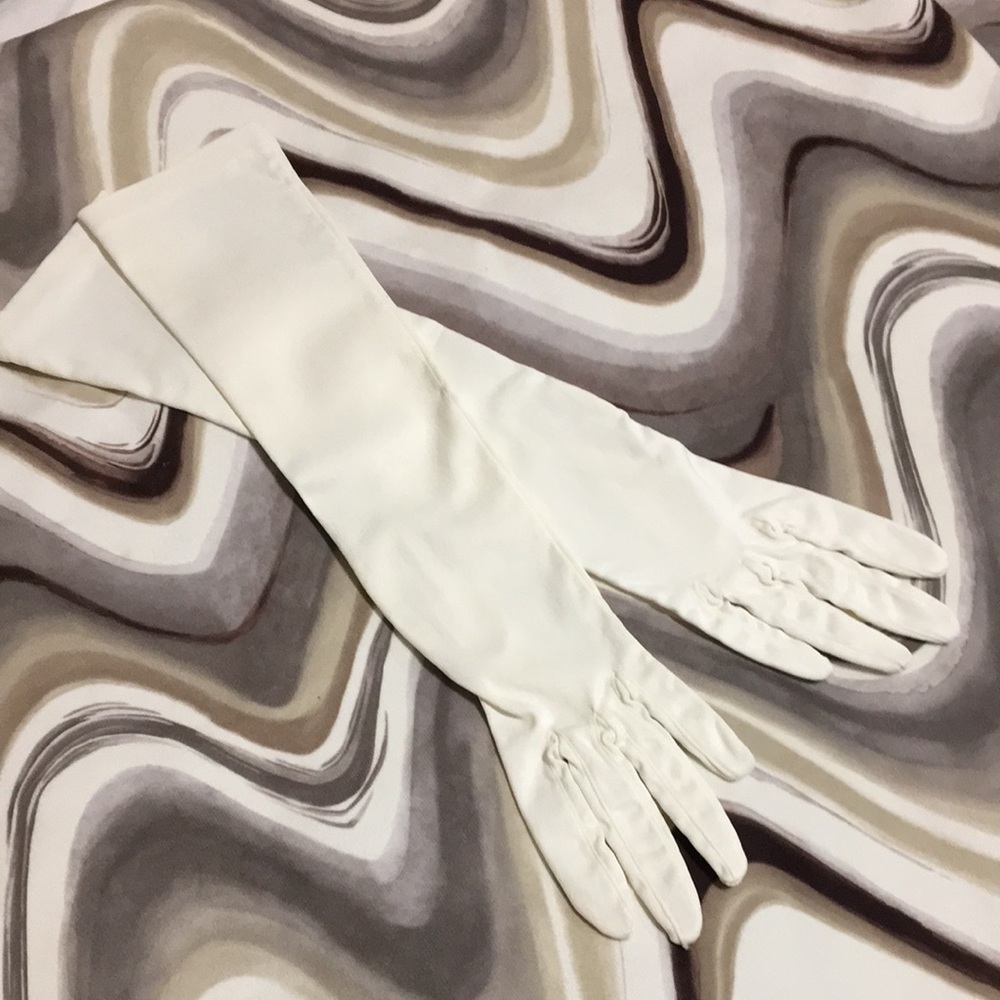 Vintage Elegant White Women's Opera Gloves Size S